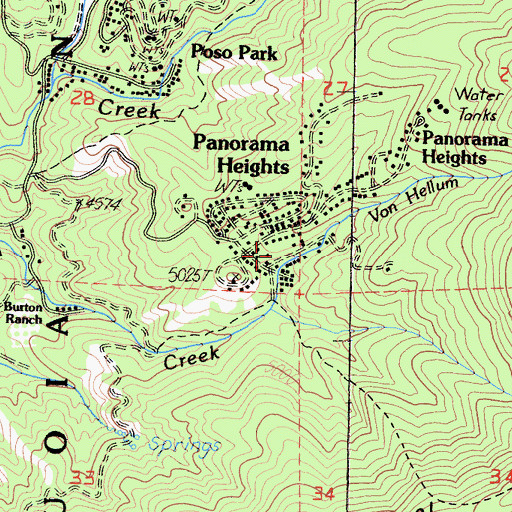 Topographic Map of Panorama Heights, CA