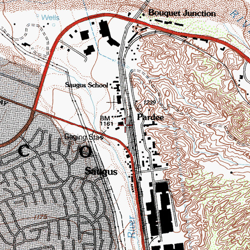 Topographic Map of Pardee, CA