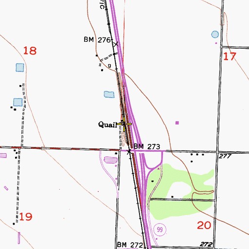 Topographic Map of Quail, CA