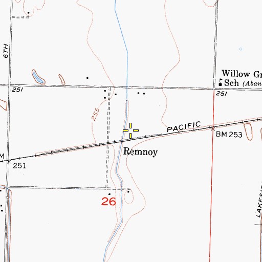 Topographic Map of Remnoy, CA