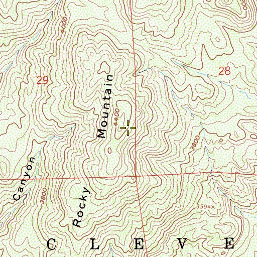 Topographic Map of Rocky Mountain, CA