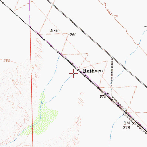 Topographic Map of Ruthven, CA