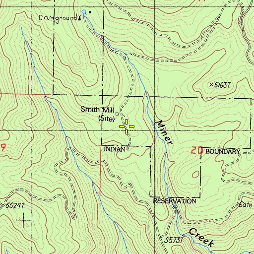 Topographic Map of Smith Mill, CA