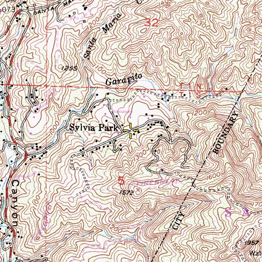 Topographic Map of Sylvia Park, CA