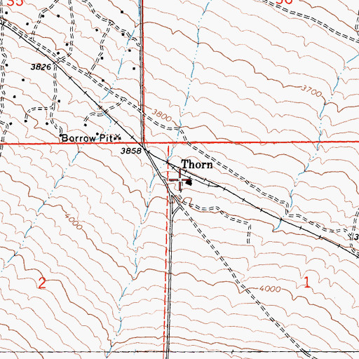 Topographic Map of Thorn, CA