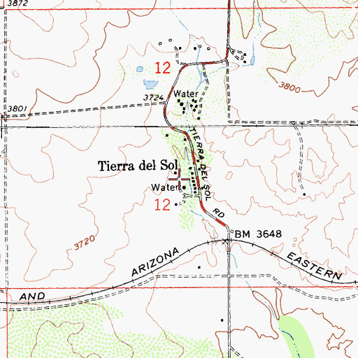 Topographic Map of Tierra del Sol, CA