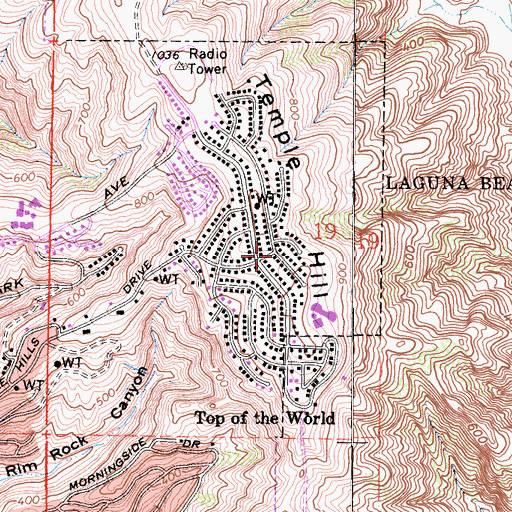 Topographic Map of Top of the World, CA