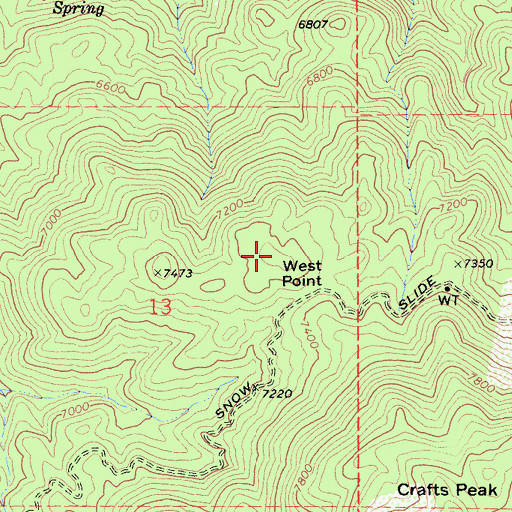 Topographic Map of West Point, CA