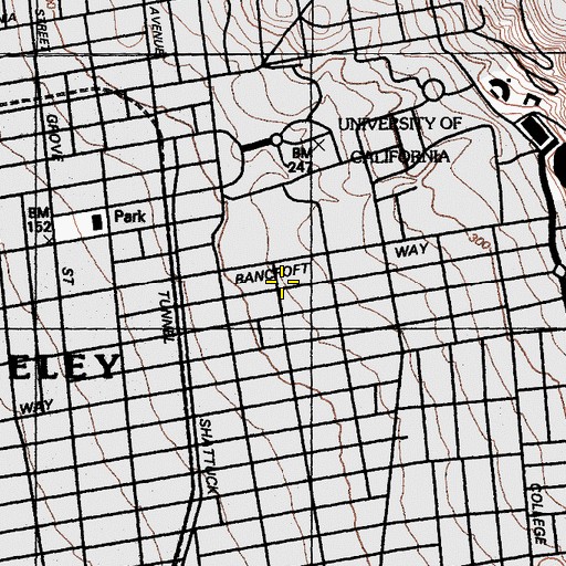 Topographic Map of Berkeley City Club, CA