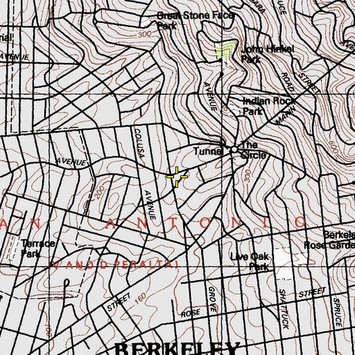 Topographic Map of Berkeley Fire Department Station 4, CA