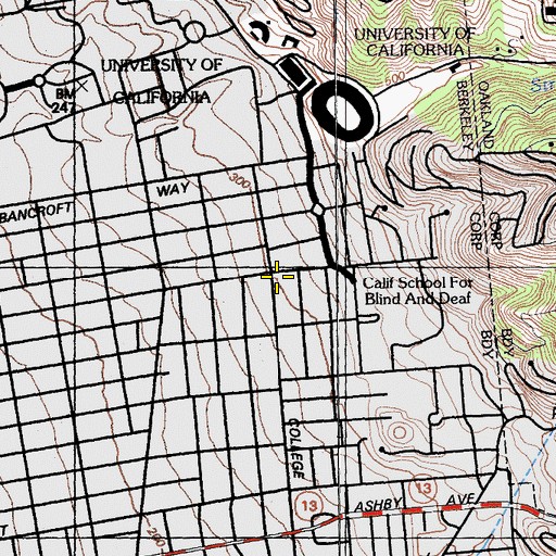 Topographic Map of Newman Center, CA