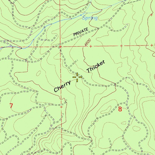 Topographic Map of Cherry Thicket, CA