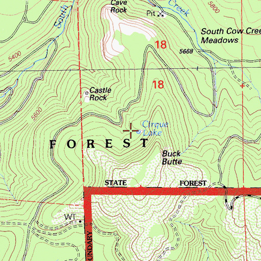 Topographic Map of Cirque Lake, CA