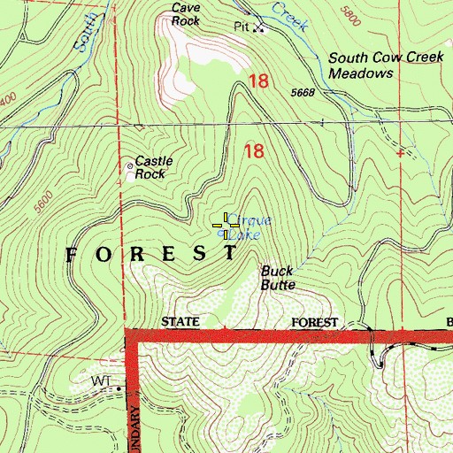 Topographic Map of Cirque Lake, CA