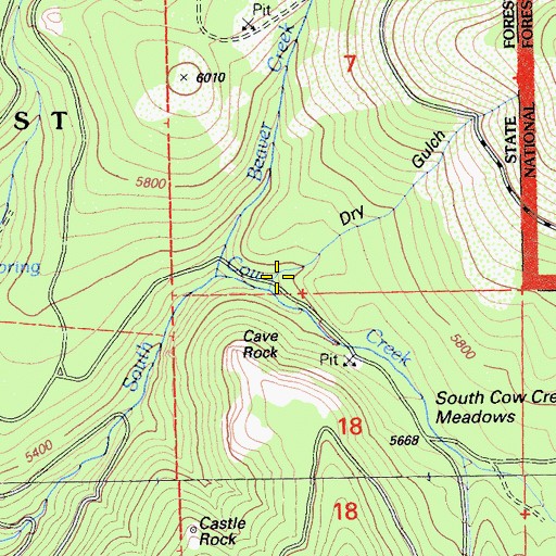 Topographic Map of Dry Gulch, CA