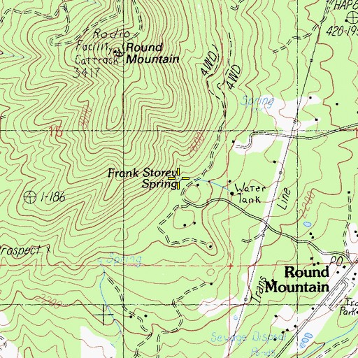 Topographic Map of Frank Storey Spring, CA