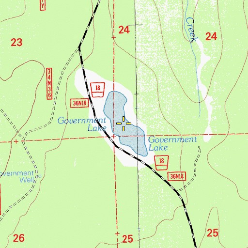 Topographic Map of Government Lake, CA