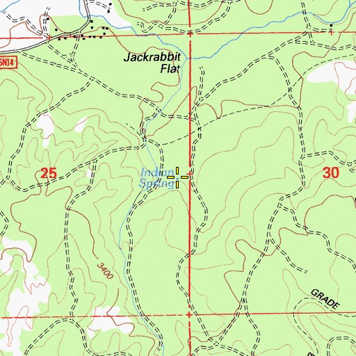 Topographic Map of Indian Spring, CA