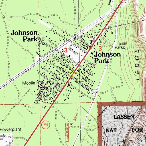 Topographic Map of Johnson Park, CA