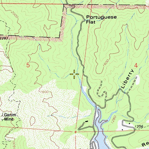 Topographic Map of Marlowe Gulch, CA