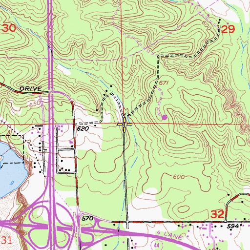 Topographic Map of Mistletoe School (historical), CA