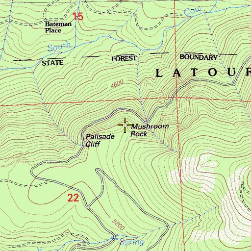 Topographic Map of Mushroom Rock, CA