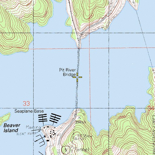 Topographic Map of Pit River Bridge, CA