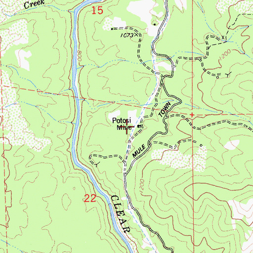 Topographic Map of Potosi Mine, CA