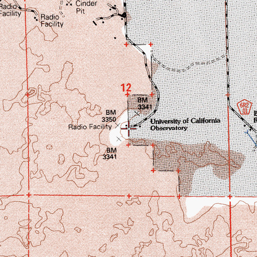 Topographic Map of University of California Observatory, CA