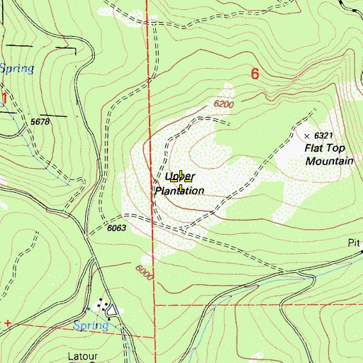 Topographic Map of Upper Plantation, CA