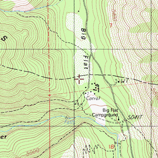Topographic Map of Abrams Cabin (historical), CA