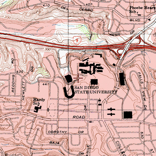 Topographic Map of Scripps Park, CA