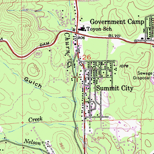 Topographic Map of Summit City (historical), CA