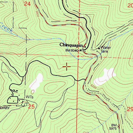 Topographic Map of Chinquapin, CA