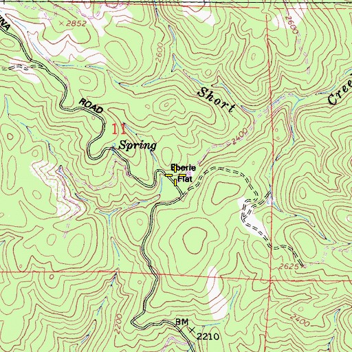 Topographic Map of Eberle Flat, CA