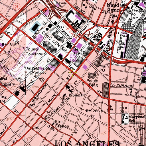 Topographic Map of Los Angeles, CA