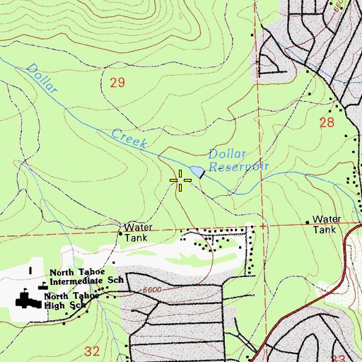 Topographic Map of Tahoe Nordic, CA