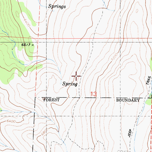 Topographic Map of Barney Riley Trail, CA
