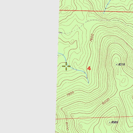 Topographic Map of Warr Cabin, CA