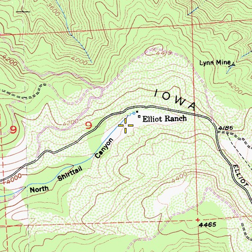 Topographic Map of Elliot Meadow, CA
