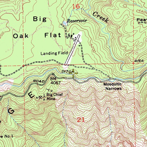 Topographic Map of Cedar Springs, CA
