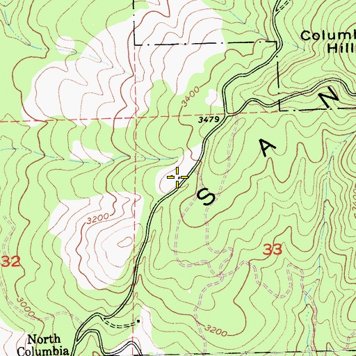 Topographic Map of Columbia Hill CDF Fire Station, CA