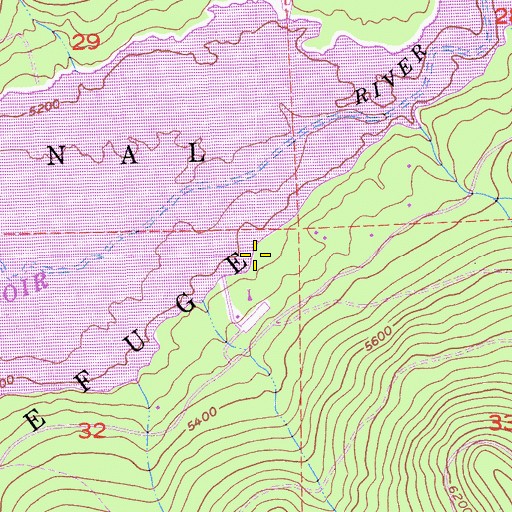 Topographic Map of French Meadows Boat Ramp and Picnic Recreation Site, CA