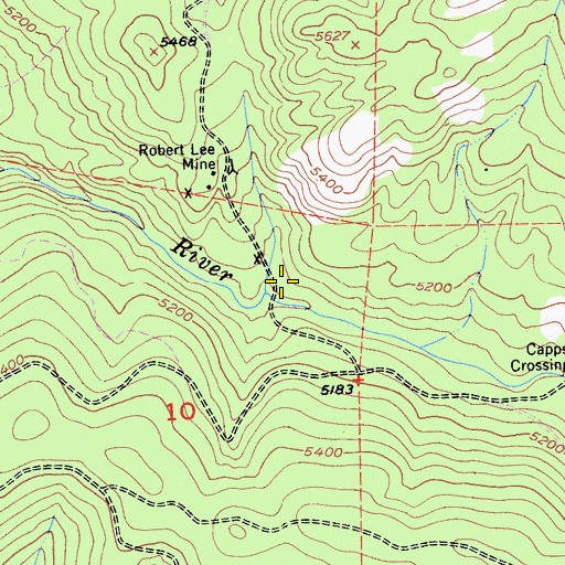 Topographic Map of Capps Crossing Campground, CA