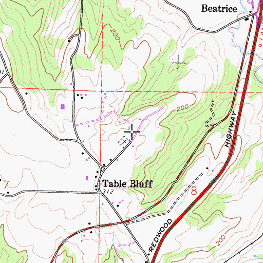 Topographic Map of KKDV-AM (Fields Landing), CA