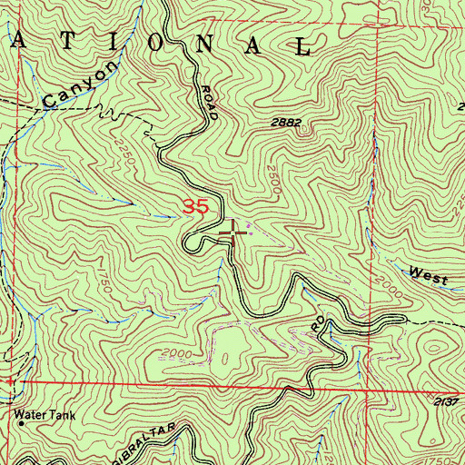 Topographic Map of KNZS-AM (Montecito), CA