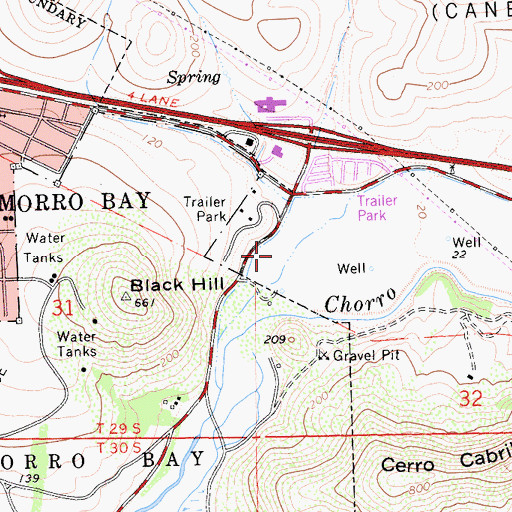 Topographic Map of KBAI-AM (Morro Bay), CA
