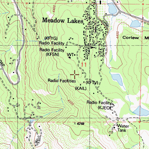 Topographic Map of KXDR-FM (Auberry), CA