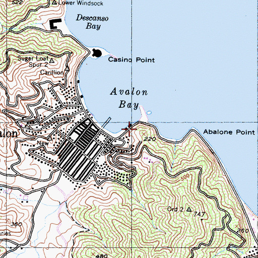 Topographic Map of KPJO-FM (Avalon), CA