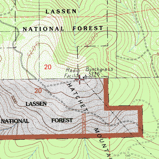 Topographic Map of KNCA-FM (Burney), CA